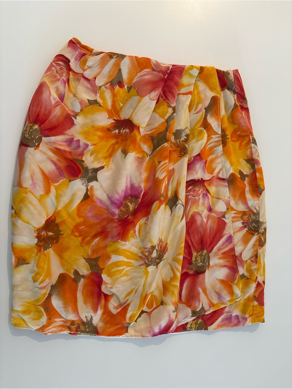 Vintage Liz Claiborne Collection 100% Silk Floral Wrap Midi Skirt | Y2K - Picture 6 of 7